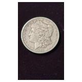 1902 US Morgan silver dollar coin