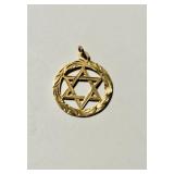 Antique 9 K 375 gold pendant , Star of David ,