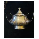 Solid sterling silver sugar bowl with lid, Hall