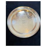 Large 12 inch sterling silver round tray, center