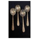 4 Alvin Sterling silver 925 spoons, hallmarked