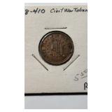 1863 civil War token the flag of our union DX, if
