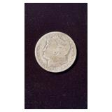 1891 o mint , US Morgan silver dollar coin,  well