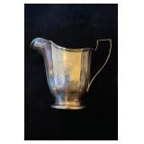 Solid sterling silver 925 creamer, side monogram