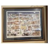 Framed Winchester, Virginia historic home print,