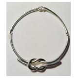 Large 925 sterling link bar necklace , marked 925