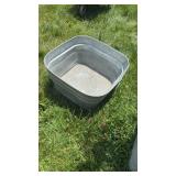 Galvanized, metal wash, tub, with side handles,