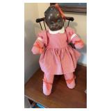 Black face, handmade doll, with googly eyes,