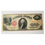1917 US one dollar bill, horse blanket size,