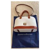 Dooney and Bourke, brown and white leather purse