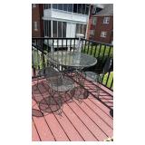 Small metal vintage patio set, 34 inch diameter