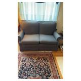 Two person sofa, loveseat, and a blue gray