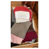 Box slot of scrap, material, clothing, patterns,