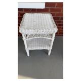 White wicker, Square, side table, the wicker top