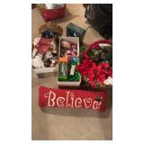 Group of holiday decorations, including