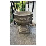 Pair of concrete planters round base form with