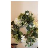 Summertime Dreese, with faux hydrangeas and green