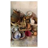 Large collection of baskets, different sizes, up