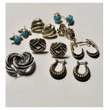 Jewelry, 8 pair of 925 sterling silver pierced