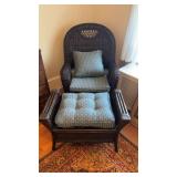 Newer design, wicker, rocking chair with a bamboo