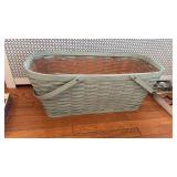 Large vintage double handle basket with a