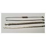 4 marked Sterling silver 925 bracelets, all about