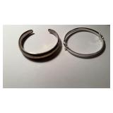 2 Marked  925 sterling silver bracelets, one cuff