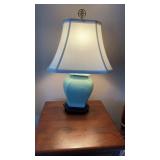 Match pair of green, celadon, porcelain table,