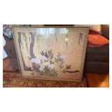 Framed Chinese, print of peony flowers and