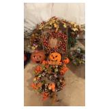 Fall and Halloween decorations, three holiday
