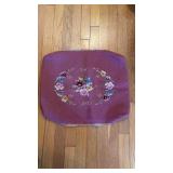 Handmade needlepoint seat, cover with a circle of