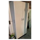 Vintage 5 foot metal storage cabinet, two doors