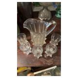 Antique water picture with five matching water,