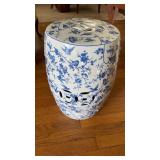 Bluebird Chinese pottery garden seat blue & white