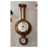Vintage wood barometer made of genuine mahogany,