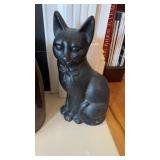 Large cast-iron standing cat figure doorstop ,