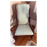 Antique rocking chair, with a mint green