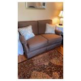 Two person loveseat sofa couch in chocolate brown