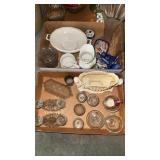 2 tray, lots of vintage glassware in China,