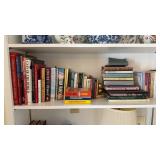 2 shelf lots of books, hardbacks, some paperbacks