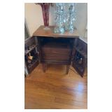 Antique smoking cabinet, two panel front door,