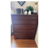 Clore 5 drawer tall, dresser, contents, not
