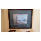 Framed print to ladies by the lake, measures when