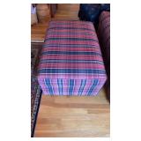 Extra large plaid upholstered foot rest ottoman