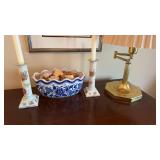 Brass table lamp with a swing arm, pair of