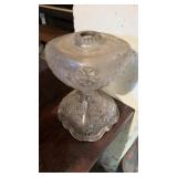 Large Antique pressed glass oil lantern , just