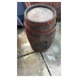 Small wood powder keg about 20 inches tall
