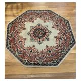 Hexagon shaped carpet rug, measures 46 x 46?
