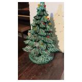 Small 9 inch ceramic Christmas tree, light up the