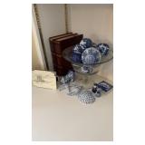 Blue and white, porcelain decorative items,
